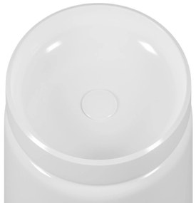 Umywalka z konglomeratu wolnostojąca okrągła biała matowa 85 x 40 cm RONA White MATT bez przelewu : Podłączenie syfonu - Do podłogi