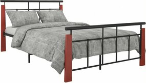 Czarne metalowe łóżko rustykalne 120x200 cm N0-R57