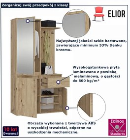 Garderoba z lustrem dąb artisan - Blex
