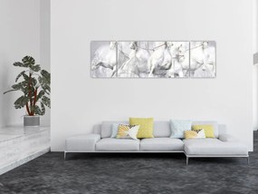 Obraz - Ilustracja przedstawiająca konie wyścigowe (170x50 cm)