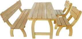 Zestaw drewnianych mebli ogrodowych Hakodi 2X - brązowy