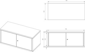 Nadstawka do szaf biurowych Jan Nowak 90x40x38 cm Ewa antracyt/biały
