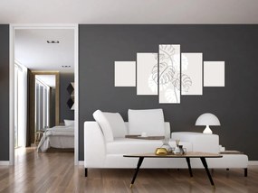 Obraz - Line art monstera N⁰3 (125x70 cm)