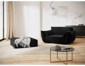 Czarny aksamitny podnóżek Vanda – Mazzini Sofas
