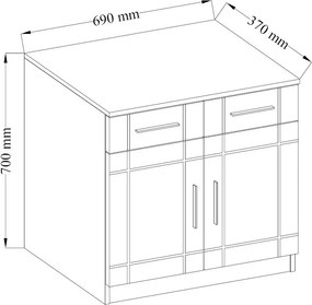 Komoda PERUGIA 69 cm do Salonu Sypialni Dąb sonoma