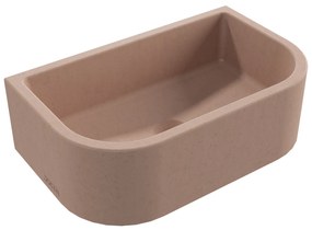 Umywalka betonowa półokrągła wisząca / nablatowa bez otworu na baterię 49 x 30 cm PALANGA | różne kolory : Kolor - Różowy, Typ montażu - nablatowa
