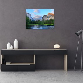 Obraz na szkle dzikiego górskiego krajobrazu (70x50 cm)