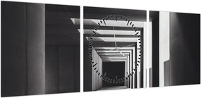 Obraz - Kwadratowy tunel (z zegarem) (90x30 cm)
