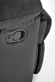 Fotel wypoczynkowy do salonu rozkładany czarny welur DRAGER