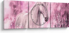 Obraz - Malowany koń (z zegarem) (90x30 cm)