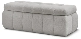 Jasnoszara ławka z materiału bouclé Mont Blanc – Bobochic Paris