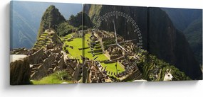 Obraz - Machu Picchu (z zegarem) (90x30 cm)