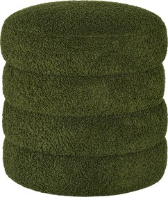 HOMCOM Pufa, okrągła, mikrofibra, do 120kg, Φ40x45H cm, Zielona