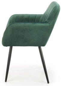 Krzesło Do Jadalni Salonu Ciemny zielony Velvet Kubełkowe Nowoczesne K429