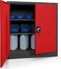 Szafka biurowa na dokumenty Beata 90x40x93 cm antracyt/czerwony