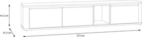 Szafka RTV Breathtaker 220 cm, piaskowy/dąb Mauvella