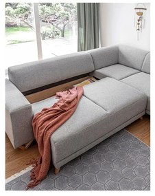 Jasnoszary rozkładany/ze schowkiem narożnik (prawostronny/w kształcie litery L) Classy Sophie – Miuform