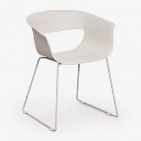 Zestaw 2 Krzeseł Ogrodowych Z Polipropylenu I Stali Alanys Biały Kamień - Sklum