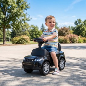 AIYAPLAY LAND ROVER DISCOVERY jeździk, samochodzik z klaksonem i odgłosami silnika, schowek pod siedzeniem 18-36 miesięcy Czarny | Aosom PL