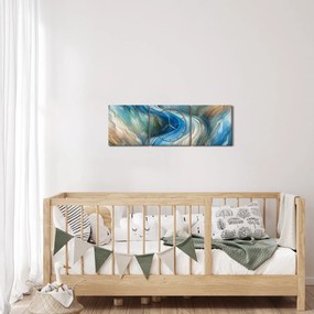 Obraz - Abstrakcyjny nurt (z zegarem) (90x30 cm)