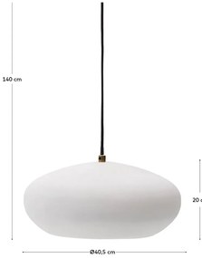 Biała lampa wisząca z metalowym kloszem ø 40 cm Inda – Kave Home