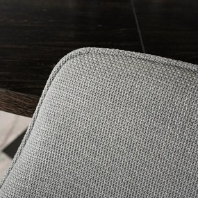 Zestaw Stół Rozkładany LUKAS 100-250 cm Czarny i 4 Krzesła Tapicerowane EDRICK Szare
