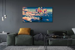 Obraz drukowany na płótnie Balony na Niebie z Chmurami