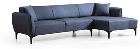 Niebieska sofa narożna Belissimo, prawy narożnik – Balcab Home