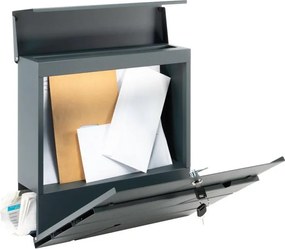 Skrzynka na listy z przegrodą na gazety, antracyt, 2 klucze