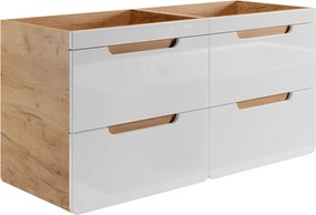 Szafka pod umywalkę podwieszana naturalny i biały - 120 cm - ARUBA