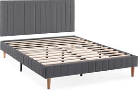 Kolumna Sommier + zagłówek Eris 140x200 cm Szary ciemny