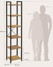Minimalistyczny regał na książki dąb artisan - Tocador 9X