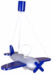 Granatowa dziecięca lampa wisząca samolot - S201-Velori