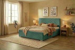 Łóżko CINDY 120x200 cm Miętowy Z materacem