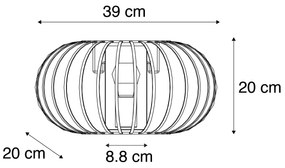 Designerska lampa ścienna mosiężna 39 cm - JohannaDesignerski Oswietlenie wewnetrzne