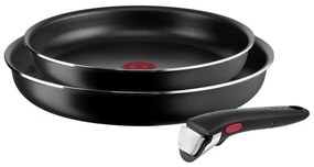 Tefal - Zestaw patelni 3 szt INGENIO EASY COOK &amp; CLEAN BLACK