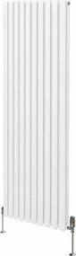 Grzejnik kolumnowy owalny i zawory - 1800 mm x 600 mm - biały