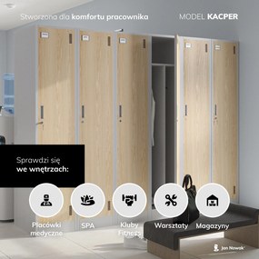 Szafa socjalna czterokomorowa Kacper 80x50x180 cm antracyt/niebieski