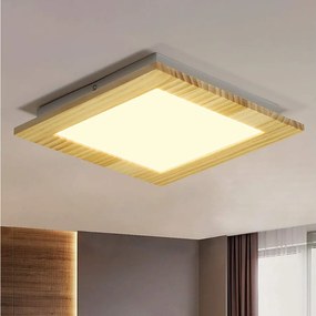 NETTLIFE Lampa Sufitowa LED Salon Płaskie Drewno Sypialnia Panel Korytarz Wewnętrzny 3000 K Ciepła biel 30 cm 17 W do Kuchni Jadalnia Schody Balkon