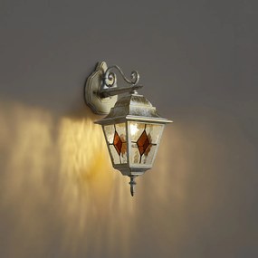 Zewnętrzny lampion ścienny w stylu vintage beżowy ze starożytnym złotem IP44 - Antigua Down