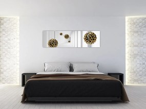 Abstrakcyjny obraz piłek do piłki nożnej (170x50 cm)