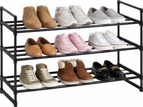 Czarna Szafka Na Buty Z 3 Półkami G6-P38