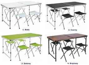 Zielony składany stolik ogrodowy z 4 taboretami L4-D72