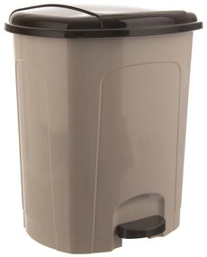 Brązowy plastikowy kosz na śmieci z pedałem 30 l – Orion