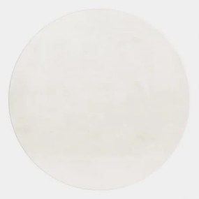 Dywan pluszowy Pouffy kremowy 120 cm x 120 cm koło