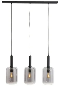 Czarna lampa sufitowa z szklanym kloszem 100x22 cm Lekar – Light & Living