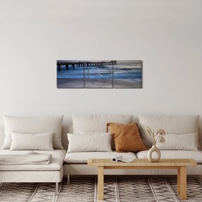 Obraz portu w Namibii (z zegarem) (90x30 cm)