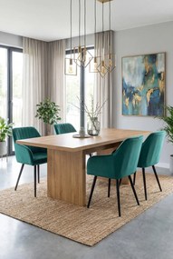 Zestaw 2 zielonych krzeseł welurowych E6-D93