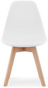 Zestaw jadalniany 1 + 4, stół RAMOD 100x60 cm biały/dekor dąb + białe krzesło KITO