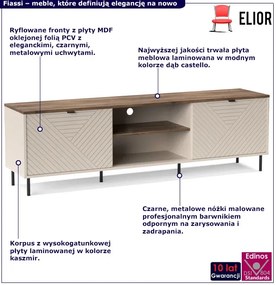 Ryflowana szafka RTV kaszmir + dąb castello - Milox 10X